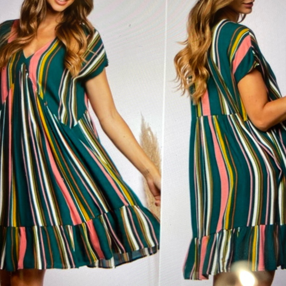 NEW! Ces Femme Size L Striped Dress!